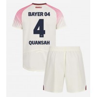 Otroški Nogometni dresi Bayer Leverkusen Jarell Quansah #4 Gostujoči 2025-26 Kratek Rokav (+ Kratke hlače)